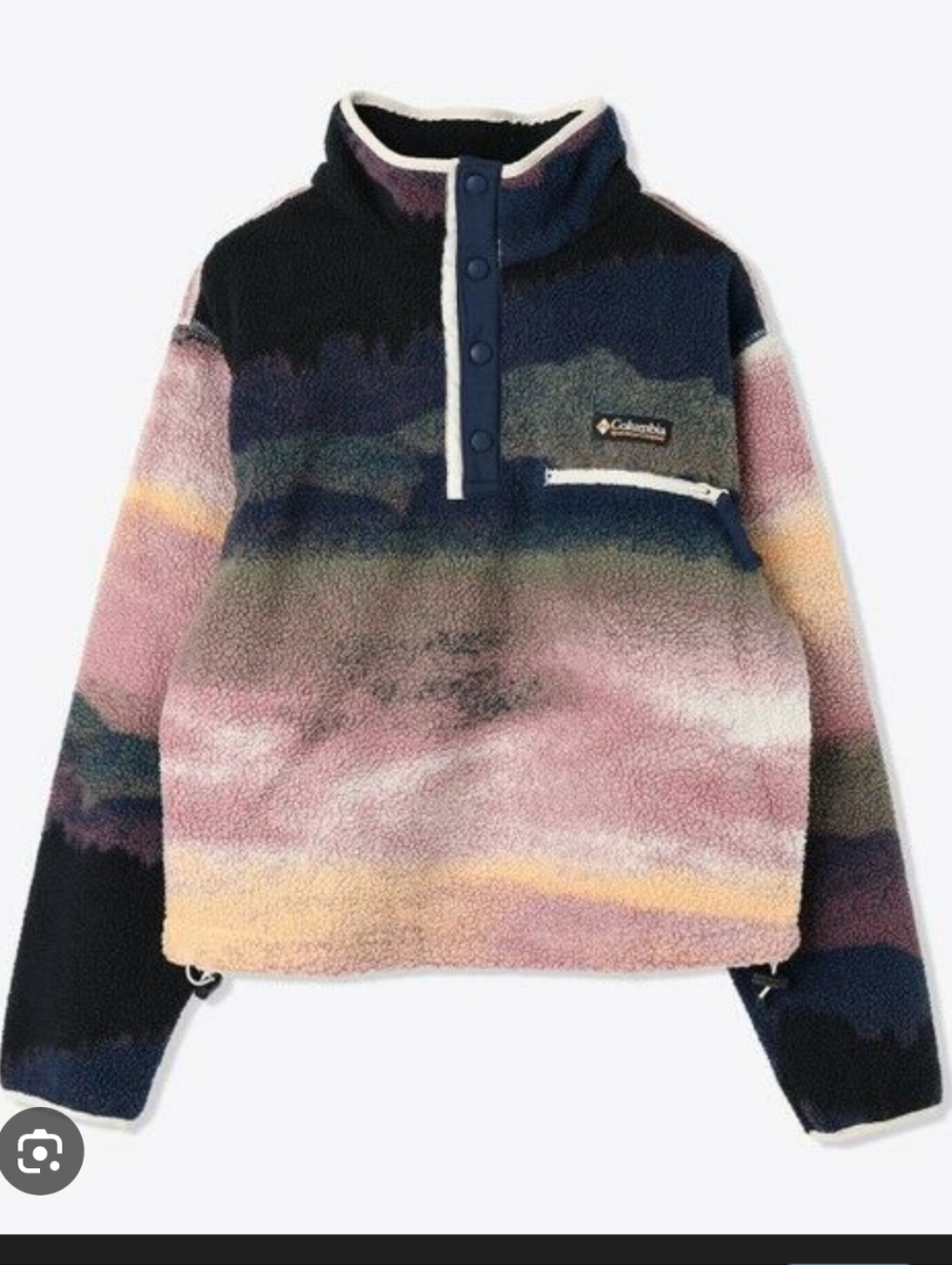 Columbia Women's Helvetia II Printed Cropped Half Snap Fleece Pullover